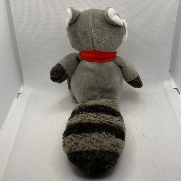 Kinder Ferrero Raccoon Christmas 8” Cuddly Soft Plush Stuffed Toy Red Scarf - Picture 4 of 9